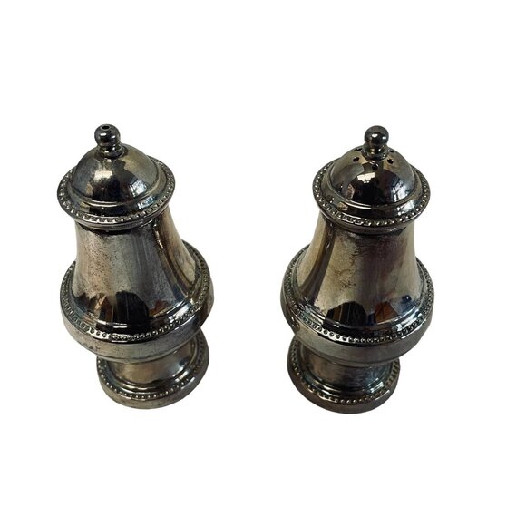 Vintage Lanthe Silver Plated Salt & Pepper Set Pots - Picture 2 of 16